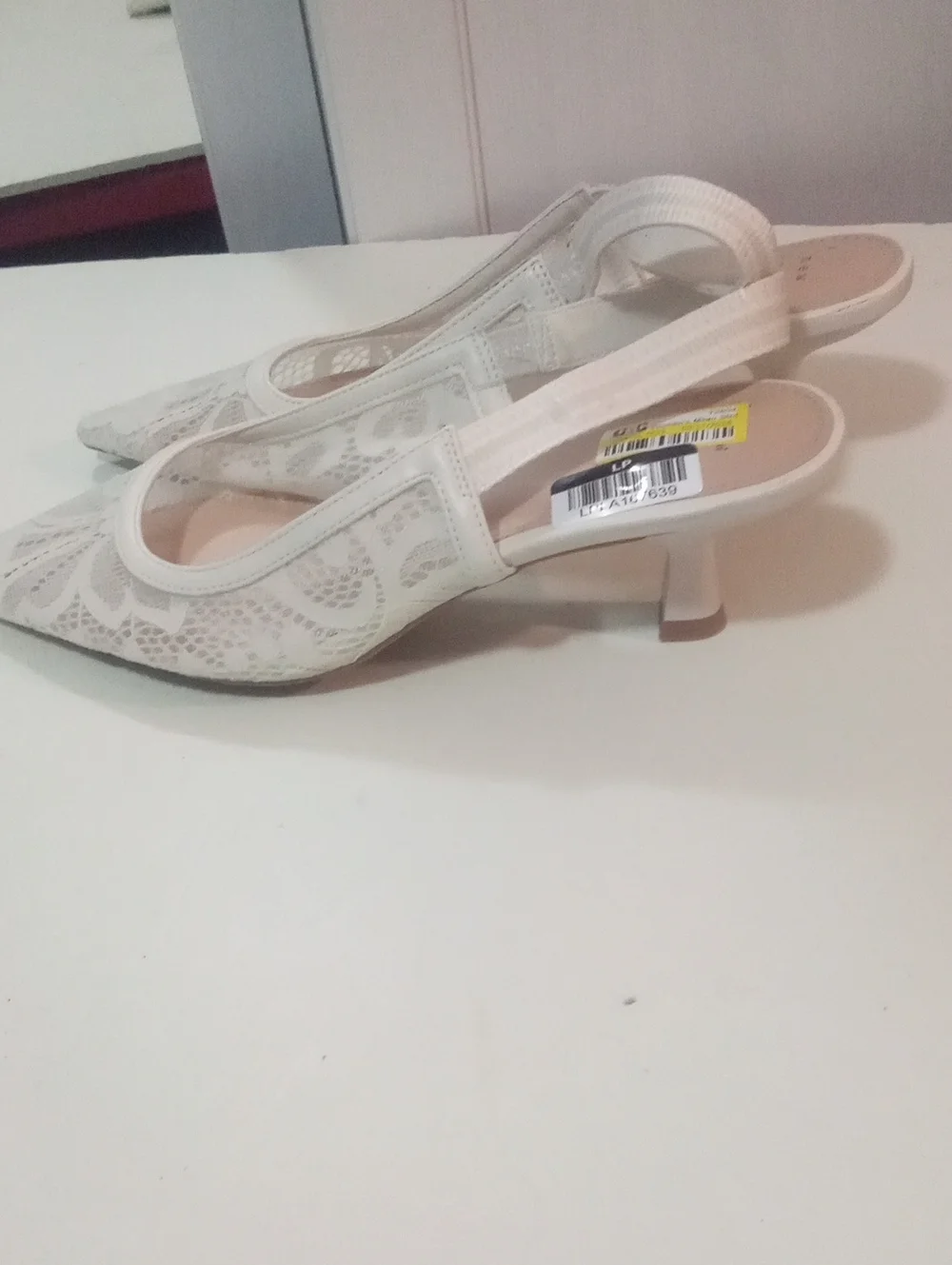 A New Day Ivory  Lace Slingback Heels